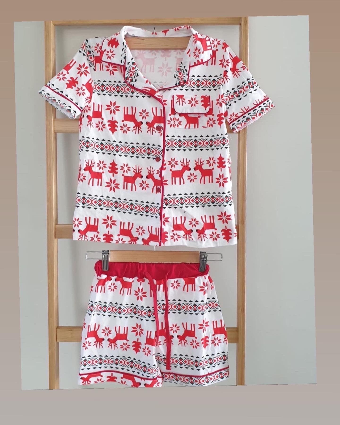 Kids Alces Christmas Short Sleeves Pyjamas Set
