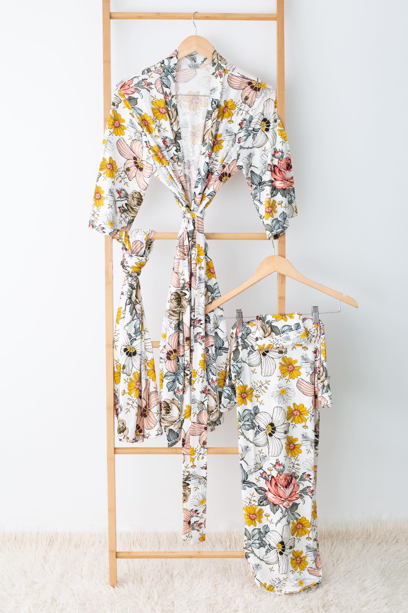 Maternity Robes & Matching Swaddle Set Ambrosia