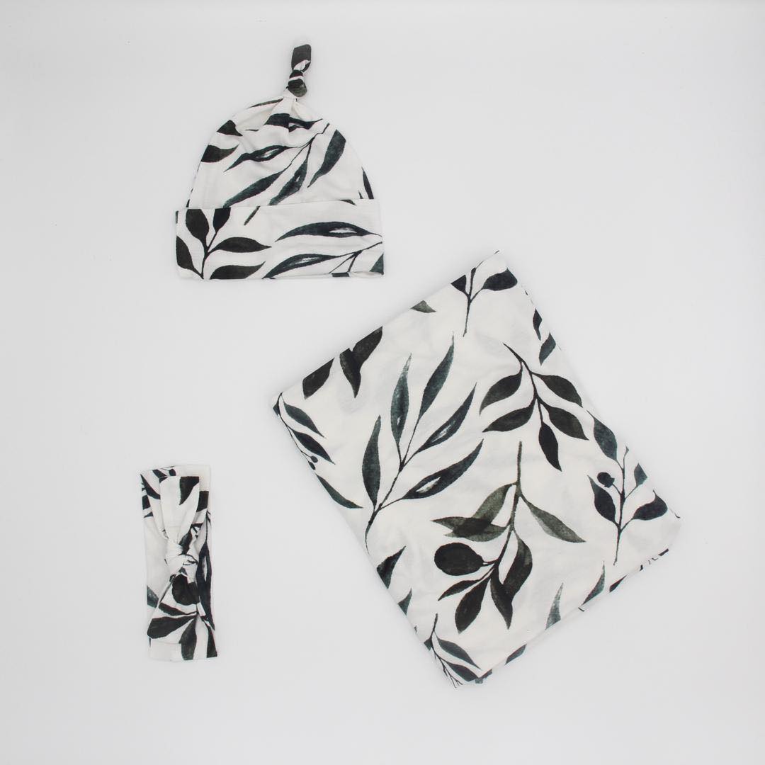 Robe & Matching Swaddle Set Olive Green