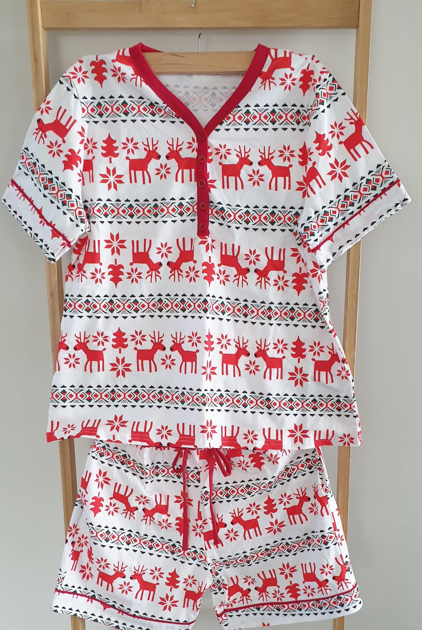 Women's Alces Christmas Short Sleeves Pyjamas Set