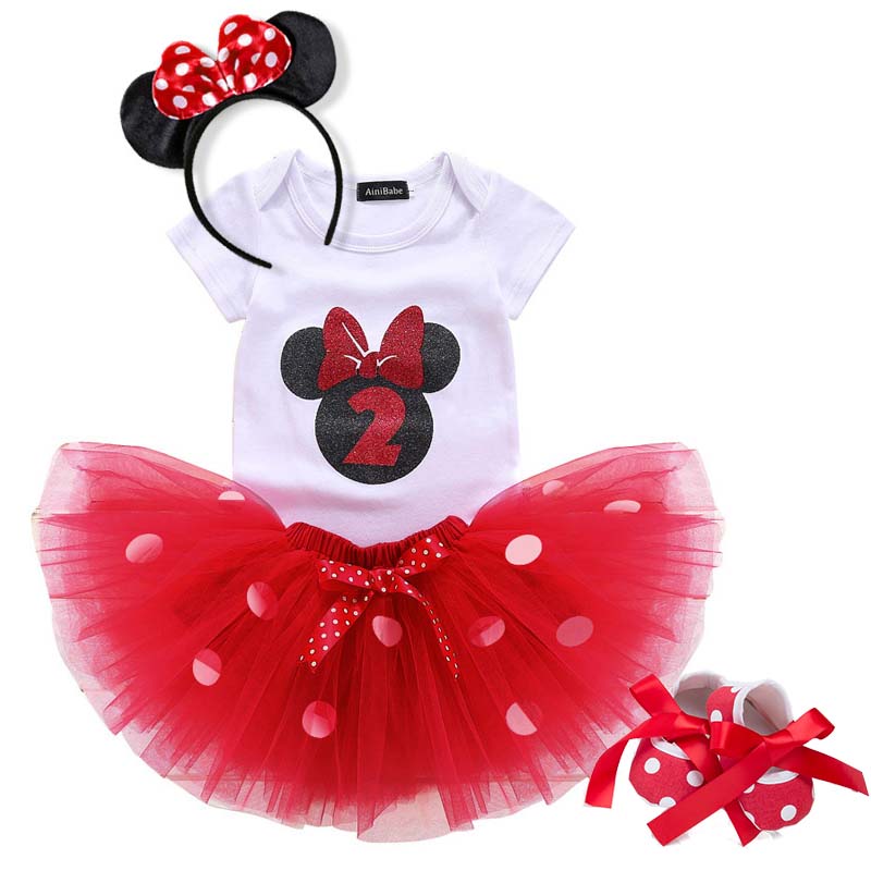 2'nd  Birthday Baby Girl  Dress with Tutu | Mickey