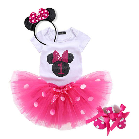 1st Birthday Baby Girl  Dress with Tutu | Mickey