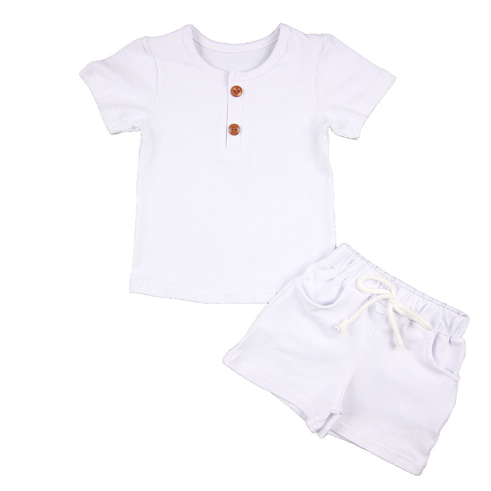 Kids Summer Shorts and shirt set - Milky White