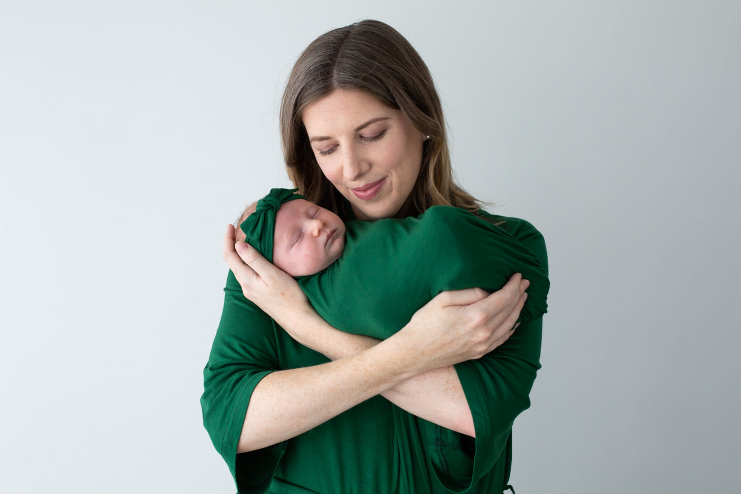 Emerald Bamboo Jersey Swaddle Wrap Set