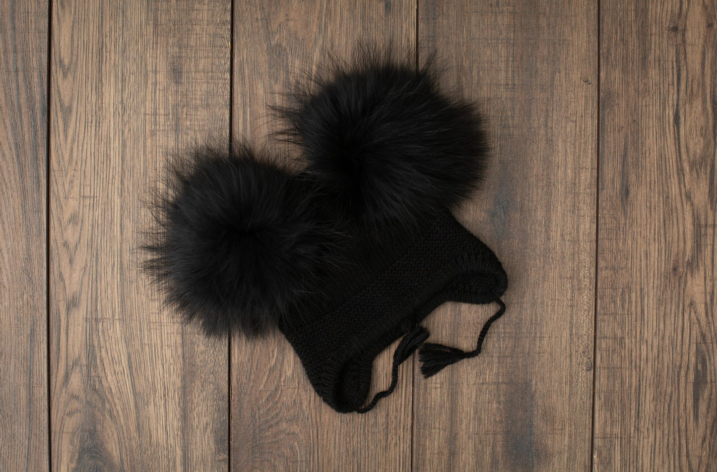 Knitted Angora Wool Baby Beanie/Hat with Pom Pom..