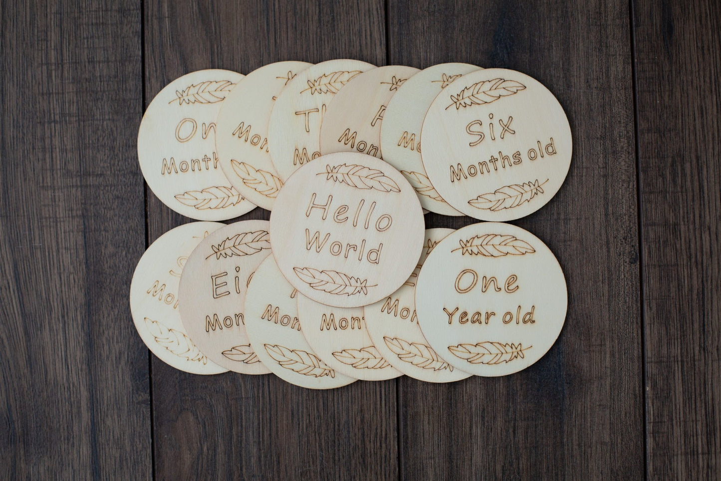 Wooden Baby Milestone Cards Set..
