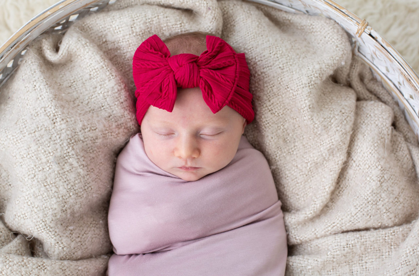 Magenta Cable Bow Headband.