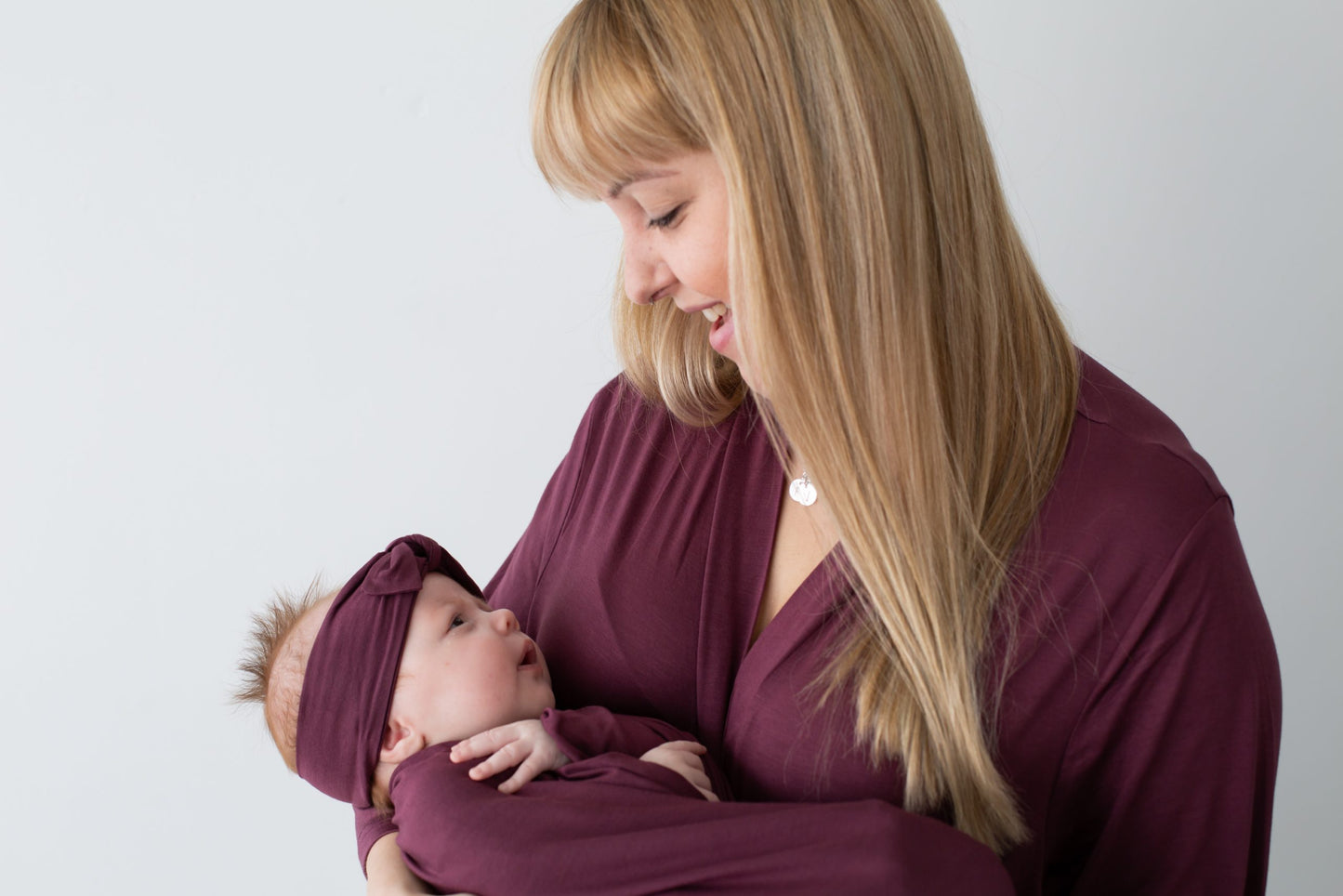 Bamboo Jersey Swaddle Wrap Wine Red