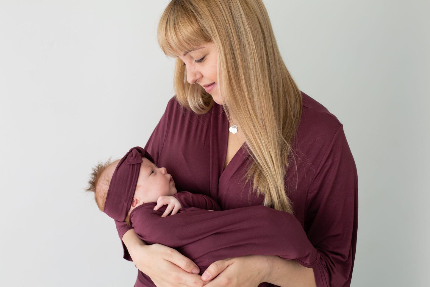 Bamboo Jersey Swaddle Wrap Wine Red