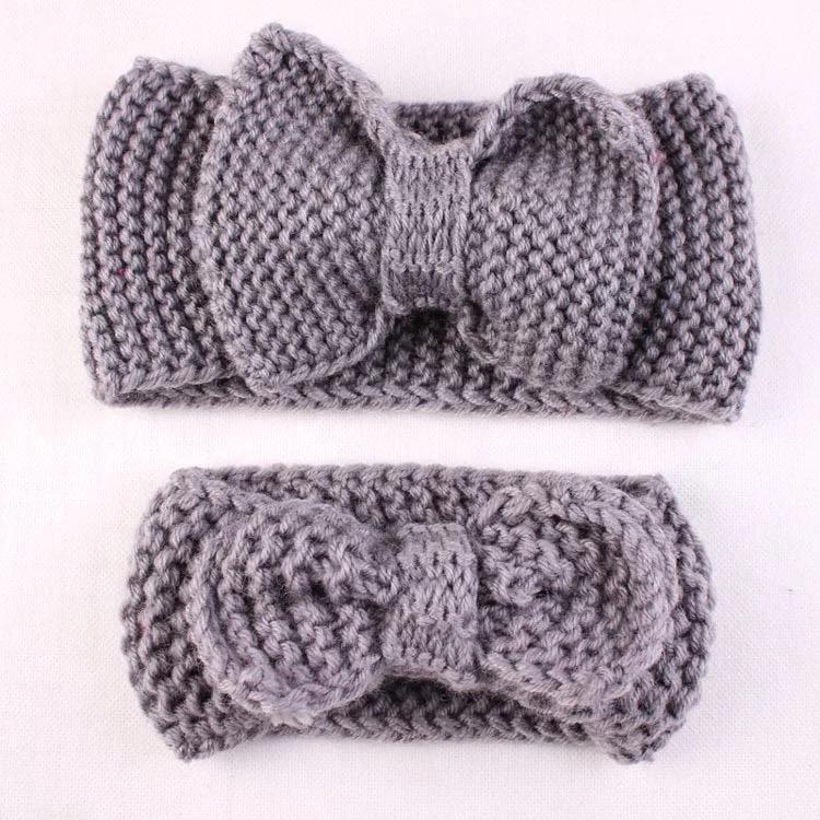 Knit Bow Headband Mom & Baby Matching Set.