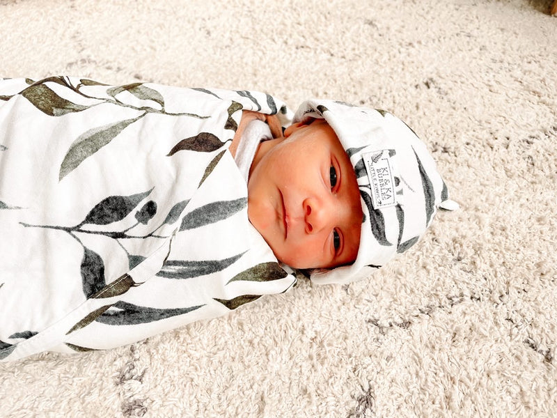 Olive Bamboo Jersey Swaddle Wrap