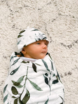 Olive Bamboo Jersey Swaddle Wrap