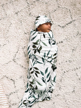 Olive Bamboo Jersey Swaddle Wrap