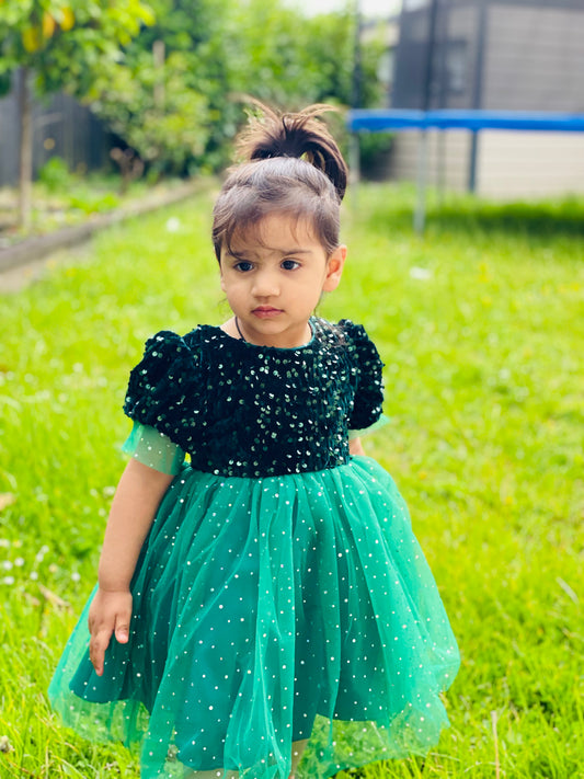 Christmas Green  Sequin Dress