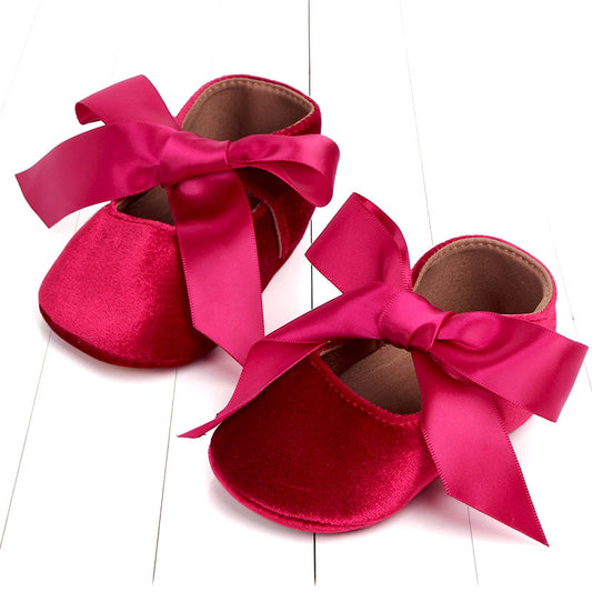 Baby Girl Chiffon Bowknot Shoes Red