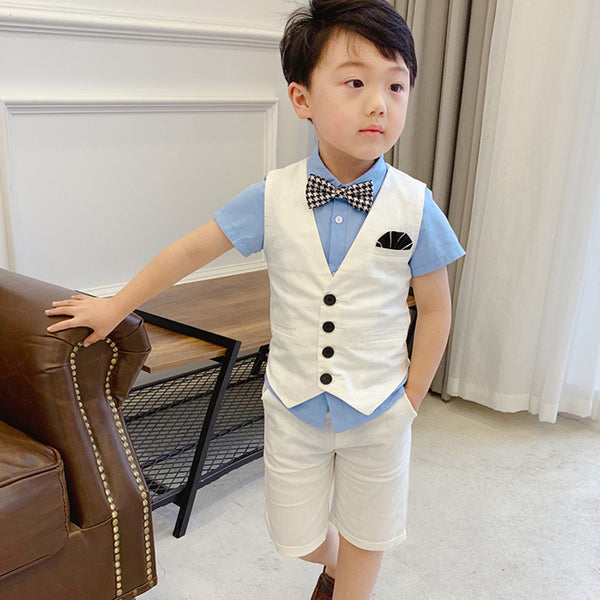 Boy Outfit Vest 2 Piece Party| Birthday White