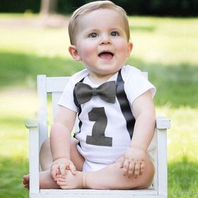 Cotton Bow | 1st birthday onesies