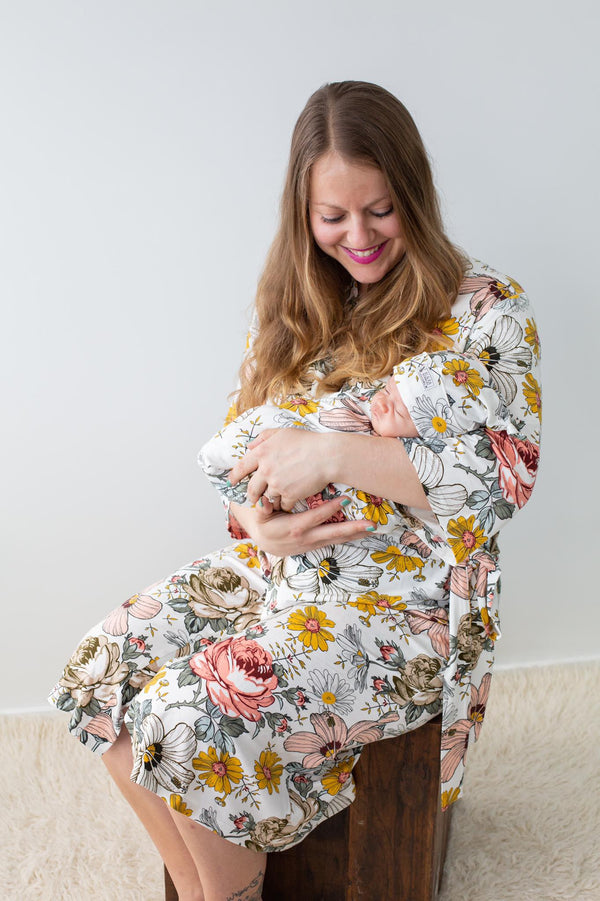Maternity Robes & Matching Swaddle Set Ambrosia