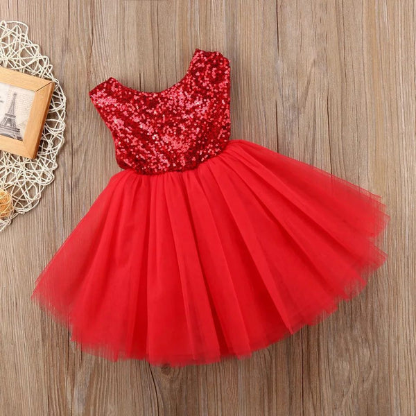 Girls Shiny  Birthday/Party Dress Red