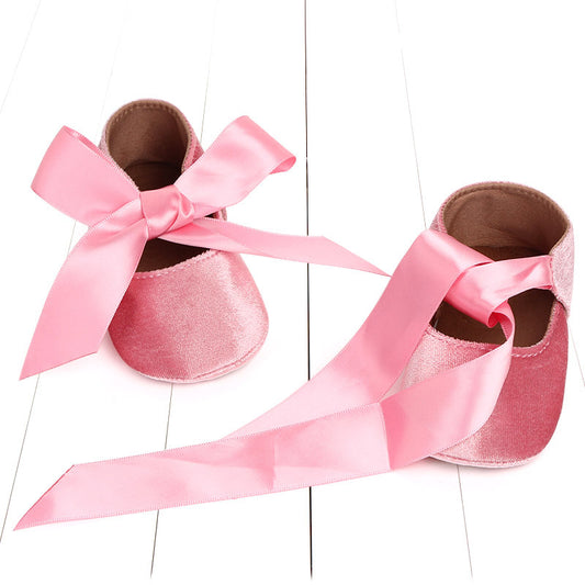 Baby Girl Chiffon Bowknot Shoes Pink