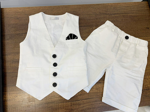 Boy Outfit Vest 2 Piece Party| Birthday White