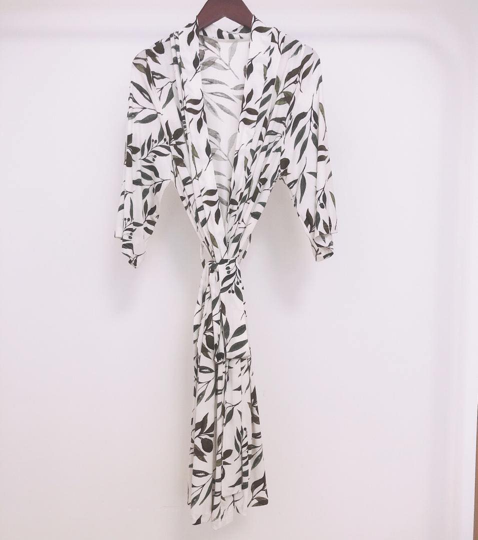 Robe & Matching Swaddle Set Olive Green