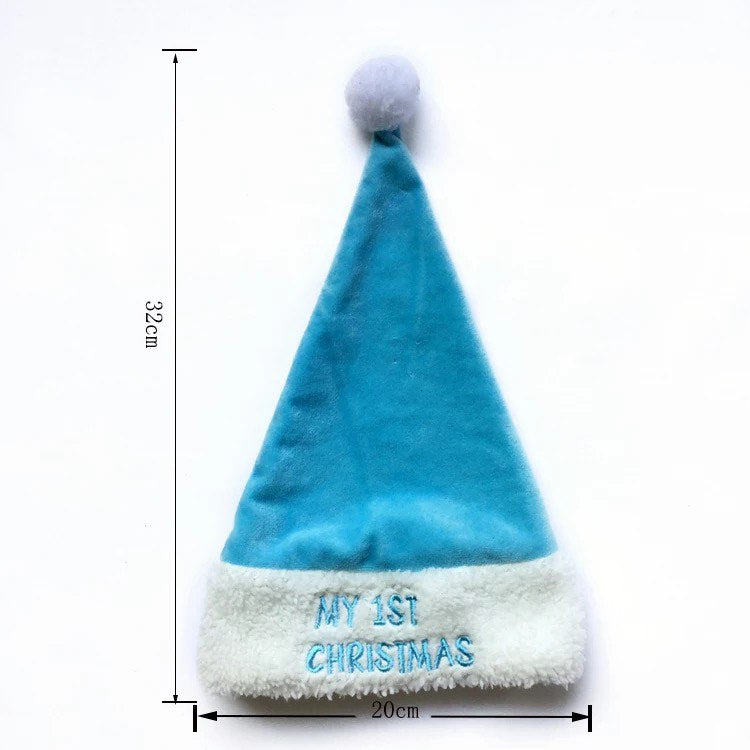 My First Christmas Baby Hat Light Blue