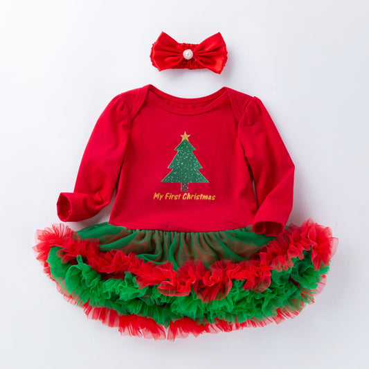 My First Christmas Baby Girl Outfit