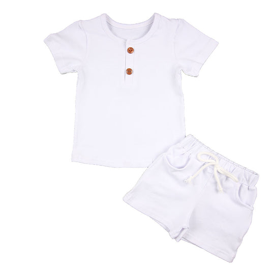 Kids Summer Shorts and shirt set  - Milky White