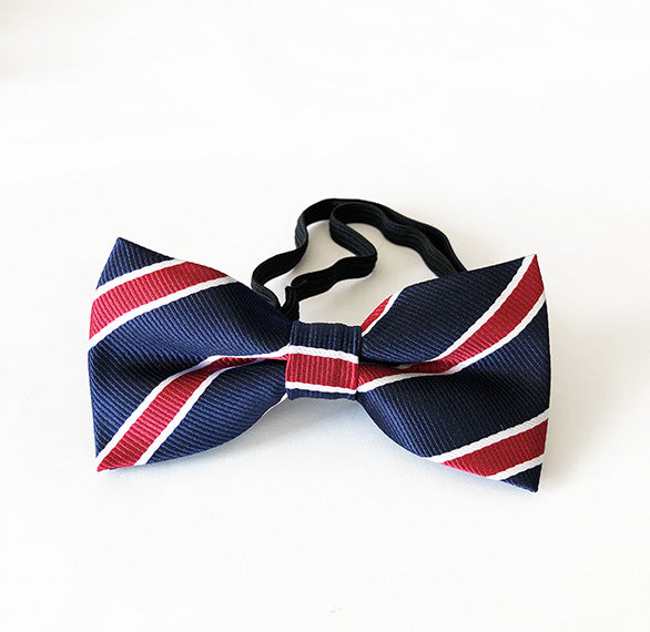 Kids Tie Bow Royal Blue with Red Stripe