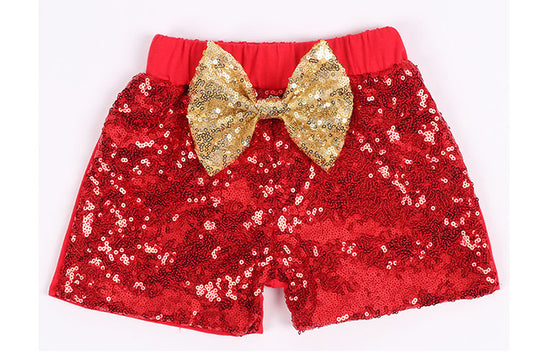 Baby Girl Sparkle Short Pant | Red