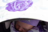 Multi-use Baby Capsule Car sheet Cover Lavender Roses.