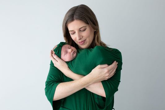 Emerald Bamboo Jersey  Swaddle Wrap Set