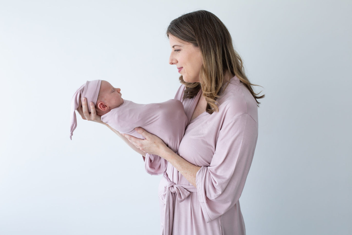 Pink Maternity Robe & Matching Swaddle Set.