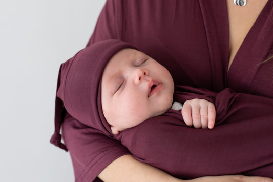 Bamboo Jersey Swaddle Wrap Wine Red