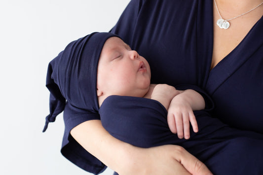 Bamboo Jersey Swaddle Wrap Indigo Blue