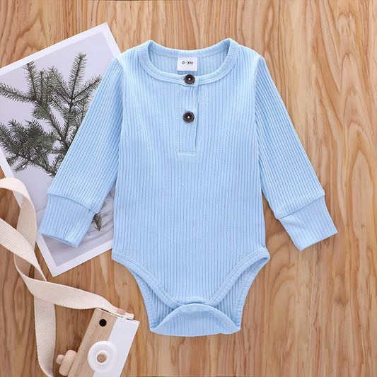 Ruffle Ribbed Bodysuit| Light Blue