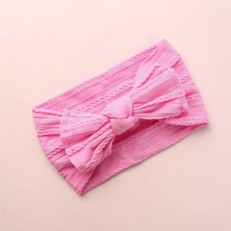 Pink Cable Bow Headband.