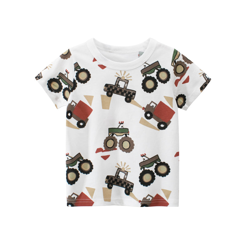 Monster Truck Printed Half Sleeves T-Shirt Toddlers