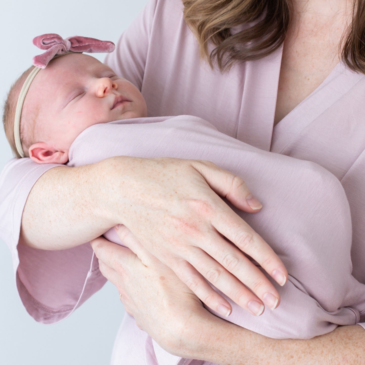 Pink Maternity Robe & Matching Swaddle Set.