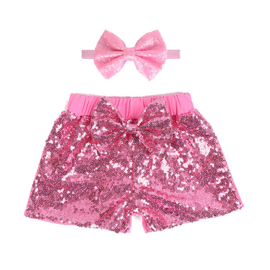 Baby Girl Sparkle Short Pant | Pink